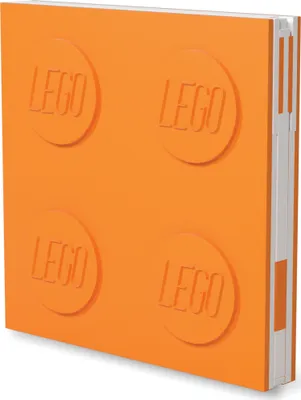 Produktbild von LEGO - verschließbares Notizbuch mit Gelstift (15,8 x 2 x 15,8cm), Farbe:orange