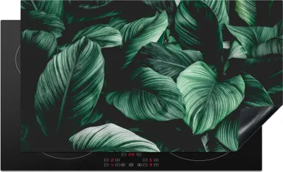 Produktbild von KitchenYeah© Herdabdeckplatte Dschungel - Blätter - Tropisch - Pflanzen - Natur , 90x52cm, Küche Deko, Glaskeramikkochfeld Herdabdeckung, Abdeckplatte fùr Kochfeld
