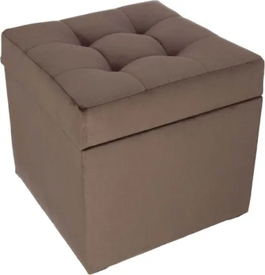 Obrázok produktu pre mg dizajnová čalúnená stolička, 45x45 cm, farba Bruin - mäkký sedák, skladacia s úložným priestorom (50 l), odolná do 100 kg