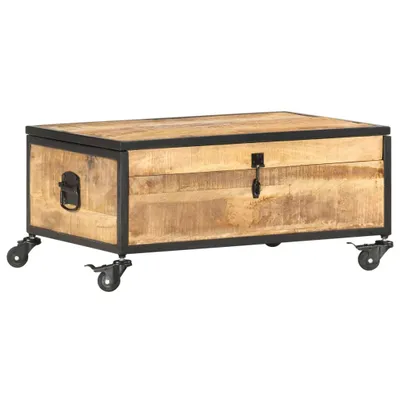 Imagen del producto de Mesa de centro de madera maciza de mango 70x50x33 cm