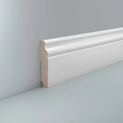 Produktbild von Sockelleiste Berliner Profil 16 x 80 Kiefer lackiert RAL 9016 Fussleiste