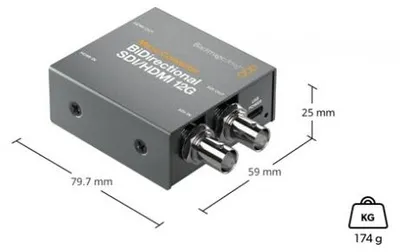 Produktbild von Blackmagic Design Micro Converter BiDirect SDI/HDMI 12G, Aktiver Videokonverter, Grau, Windows 10, Mac OS X 10.15 Catalina, Mac OS X 11.0 Big Sur, 720p, 1080i, 1080p, NTSC, PAL
