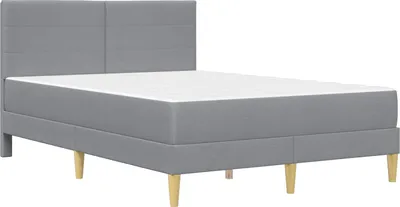 Image de vidaXL Cadre de lit gris clair 140 x 190 cm Polyester
