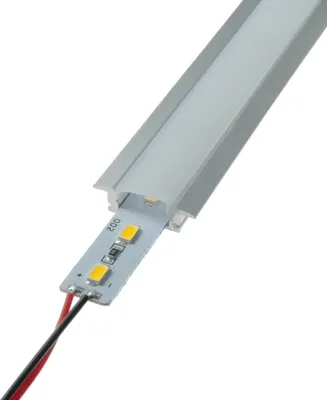 Produktbild von LED Aluschienen Set aus Alustrip und Schiene Profil D 1m Warmweiß 1 Meter milchig