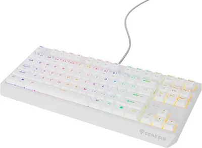 Produktbild von GENESIS Thor 230 TKL White Outemu Red, Kabelgebunden, USB, Mechanischer Switch, QWERTY, RGB-LED, Weiß