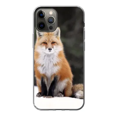 Produktbild von MuchoWow® Handyhülle Schutzhülle Hülle für iPhone 12 Pro Fuchs - Schnee - Rot Silikon Softcase Handy Hülle - Abdeckung