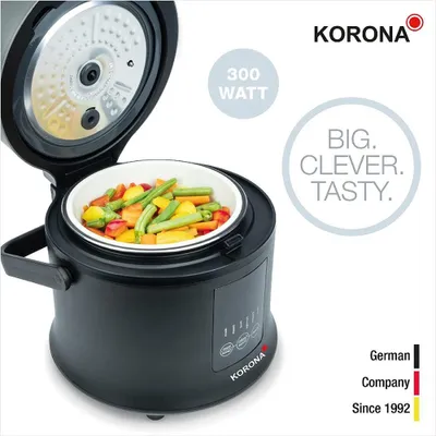 Produktbild von KORONA Digitaler Reiskocher 58011 Dampfgarer Warmhaltefunktion LED Display Touch Buttons