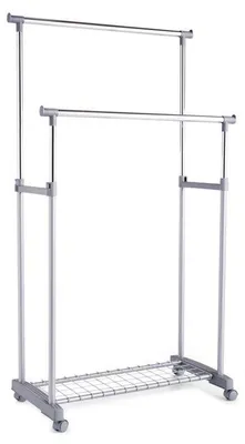 Produktbild von Zeller Rollkleiderständer, 2-tlg. 83x43x93,5-170