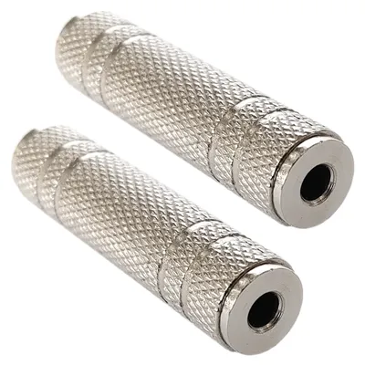 Produktbild von 2x Audio Kupplung Klinke 3,5mm Stereo Metall Audioadapter Klinkenverbinder Buchse