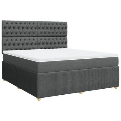 Produktbild von vidaXL Boxspringbett mit Matratze Dunkelgrau 180x200 cm Stoff