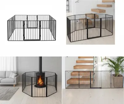 Produktbild von Melko Kamingitter Ofen Absperrung Treppe Tier 300cm Metall Baby Kinderschutz