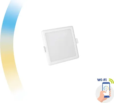 Produktbild von Spectrum LED Panel SMART Home Einbauleuchte 6W eckig weiß 520lm Alexa Google Warm bis Kalt 3000K-6500K DIMMBAR