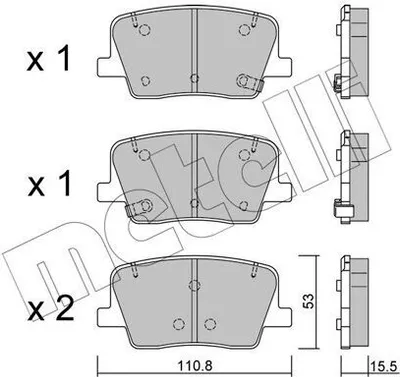 Produktbild von METELLI Bremsbeläge Satz Hinten Bremsklötze für SSANGYONG REXTON (Y400) 22-1232-0