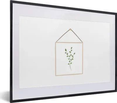 Produktbild von MuchoWow® MuchoWow® Gerahmtes Poster Blatt - Natürlich - Rahmen - Weiß 40x30 cm - Poster mit zchwarzem Bilderrahmen - Bilderrahmen - Poster im Rahmen