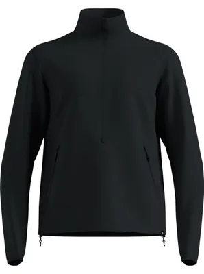 Schwarzer Odlo Airwool Mid-Layer mit langem Arm und Halbreißverschluss vorne