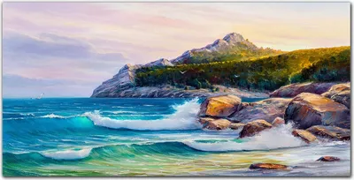 Produktbild von Coloray Bild aus Acryl 100 cm x 50 cm - Wanddekoration Küche Acrylblock mit Bild Dekoration Wohnzimmer Gehärtetes Acryl - Malerei Meer Wald