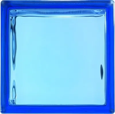Produktbild von Glasbaustein Welle blau 19 cm x 19 cm x 8 cm