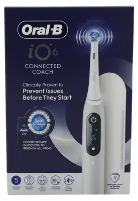Produktbild von Oral-B iO 4210201381686, Rotierende Zahnbürste, Tägliche Pflege, Zahnfleischpflege, Intensiv, Sensibel, Whitening, Grau, Grau, Rund, Akku