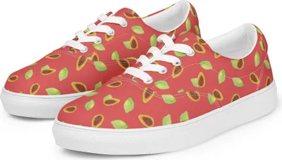 Produktbild von Mr. & Mrs. Panda Sneaker Damen Obst Papaya Größe 44 - Rot - Geschenk, Damenschuhe, Papayas, Muster, Sportschuhe, Canvasschuhe, Halbschuhe, Papapya, Stoffschuhe