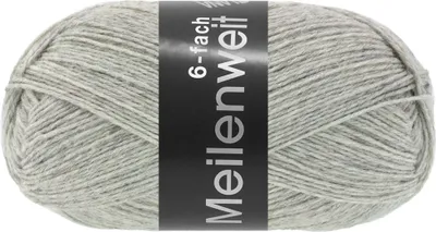 Produktbild von Lana Grossa MEILENWEIT 150 g UNI 6-fach Sockenwolle die perfekte Wahl für warme und langlebige Socken 390 m Farbe 9244 - Hellgrau meliert