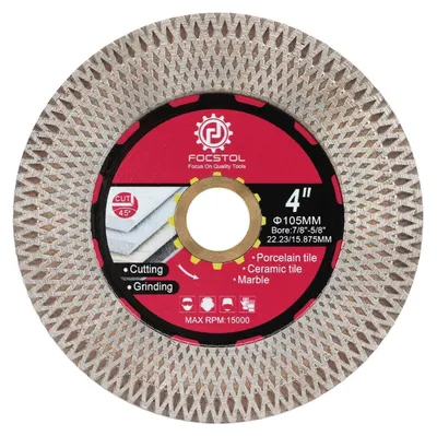 Obrázek produktu pro Diamantový řezací kotouč 105 mm x 22,23 mm pro řezání a broušení dlaždic, mramoru a žuly