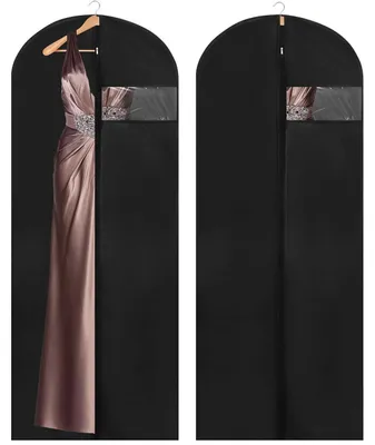 Produktbild von Kleidersack Lang 2 Stück 60 x 180 cm Schwarz mit Reißverschluss