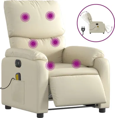 Produktbild von vidaXL Massagesessel Elektrisch Creme Kunstleder