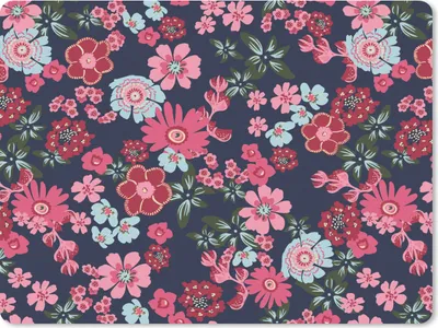 Produktbild von MuchoWow® Mauspad Mousepad Blumen - Flora - Rosa - Muster 40x30 cm - Mousepads - Maus Mat - Pad - Mausunterlage - Anti Rutsch