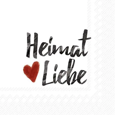 Produktbild von Servietten 33x33 cm - HEIMATLIEBE black red