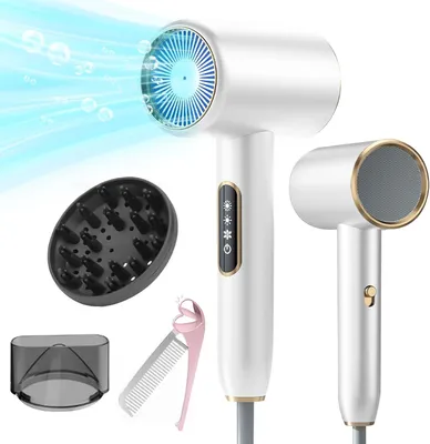 Produktbild von Haartrockner Mit LCD-Anzeige,3 Temperatureinstellungen,2-Gang,Schnelltrocknen Hair Dryer mit Diffusor und Stylingdüse/Klappkamm,für Reisen/Familie