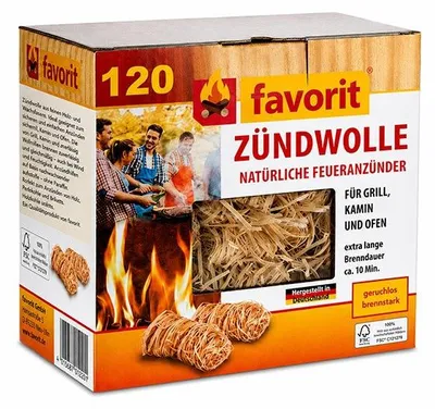 Produktbild von Favorit Anzündwolle Sparpack 120 Stück