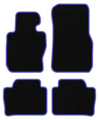 Image de Tapis de sol en moquette noir/bleu pour BMW 3 F30 2012-2019 4 pièces