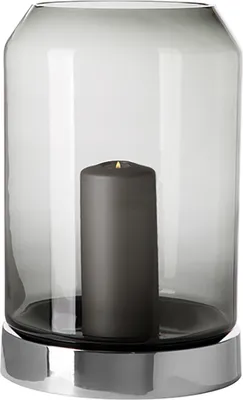 Produktbild von Fink ORELIA, Windlicht mit Glas, Glas, grau, silberfarben, L. 20 cm, B. 20 cm, H. 31 cm, D. 20 cm Höhe: 31.00 cm Breite: 20.00 cm Tiefe: 20.00cm Durchmesser: 20.00 cm 146300