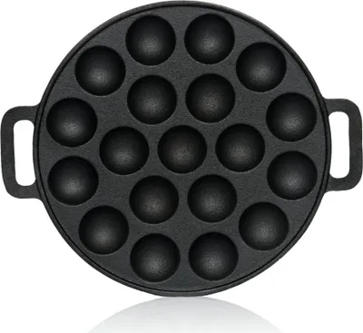 Produktbild von BBQ-Toro Gusseisen Poffertjes Pfanne | Förtchenpfanne für 19 Förtchen | Ø 24 cm