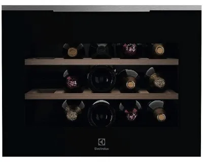 Zdjęcie produktu dla Electrolux KBW6X, Chłodziarka na wina z kompresorem, Wbudowany, 15 butel., 90 W, Czarny, Czarny