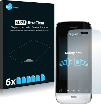 Produktbild von 6x Für Gigaset SL910 (längliche Aussparung) Schutzfolie Savvies Displayschutz Display Schutz Folie Klar Transparent