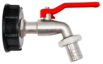 IBC Zapfhahn 3/4" Messing verchromt mit Kugelhahn und IBC-Dop