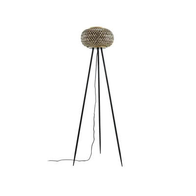Produktbild von Lindby Stehleuchte Nerys, schwarz, Bambus, Ø 31,5 cm, Tripod