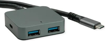 Obrázek produktu pro VALUE 12.99.1126, USB 3.2 Gen 2 (3.1 Gen 2) Type-C, USB 3.2 Gen 2 (3.1 Gen 2) Type-A, USB 3.2 Gen 2 (3.1 Gen 2) Type-C, 10000 Mbit/s, Černá, Hliník, Kulatý kabel