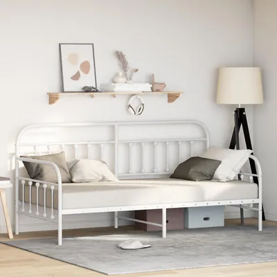 Zdjęcie produktu dla vidaXL Rama łóżka dziennego biała 107 x 203 cm Stal malowana proszkowo
