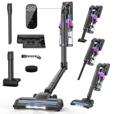 Obrázok produktu pre Akumulátorový vysávač Lubluelu, 85000PA/ 650W/70 min, bezdrôtový vysávač so samostojacou konštrukciou, flexibilným ohybným kĺbom, protizamotávacou kefou na podlahu, G30