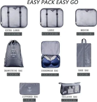 Image de Lot de 8 organiseurs de voyage