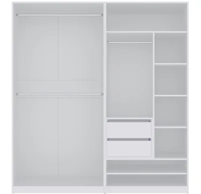 Produktbild von Marmex TRES C Weiß offener Kleiderschrank Ablagen, Schubladen, 190x206x51 cm