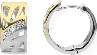 Produktbild von JuwelmaLux Creolen Silber 925 mit Zirkonia Gold plattiert JL20-06-0649