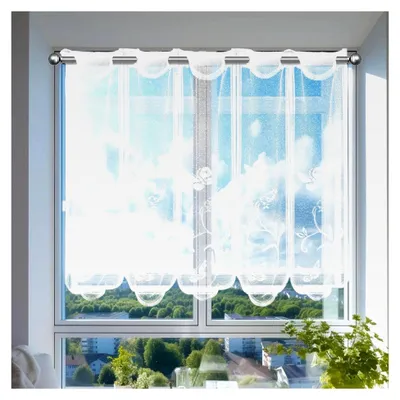 Produktbild von 2 Stück Kurzgardinen - Scheibengardinen & Kurzstores - Vorhänge Kurz, Gardinen Kurz Fenster geeignet für Küchen, Wohnzimmer und Schlafzimmer (130 × 45/74 × 60 cm)