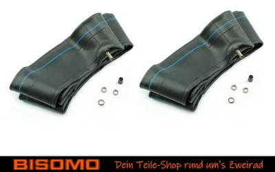 Produktbild von 2x Schlauch 2 1/2 x 16 Zoll, 2 3/4 x 16 Zoll, 2,50 x 16 Zoll, 2,75 x 16 Zoll, TR4 Autoventil gerade, für Simson SL1 DDR Mopedanhänger Mofa von Vee Rubber