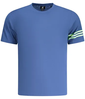 Produktbild von Herren Kurzarm T-Shirt Blau mit Druck & Kontrastdetails - Rundhals