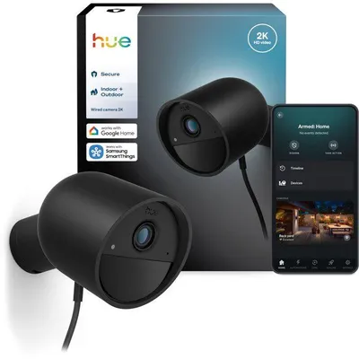 Image de Caméra Connectée Philips Hue, Extérieure Filaire, Vision Nocturne 2K, Noir