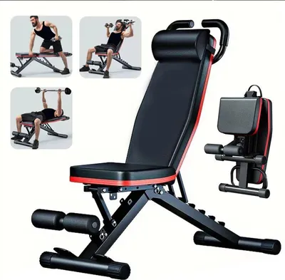 Produktbild von Multifunktionale Hantelbank verstellbar 6-fach klappbar Kunstleder Fitnessbank Trainingsbank Stahlrahmen bis 500 kg Belastung Krafttraining
