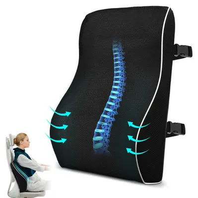 Produktbild von Ergonomisches Memory-Schaum-Lendenkissen mit verstellbaren Riemen